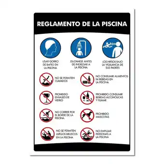 Falabella Señal Reglamento Para Piscina 50X70cm Poliestireno Calibre 60 oferta