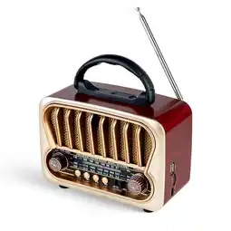 Falabella Radio Vintage AMFMSW con Bluetooth USB y Recargable MP3 Madera Nogal oferta