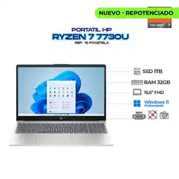 Falabella PORTATIL AMD RYZEN 7 7730U 15.6 FHD / RAM 32GB DDR4 3200MHZ/ SSD M.2 1TB (15-FC0012LA) oferta