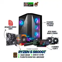 Falabella PC Gamer Ryzen 5 5600GT / RTX 5060 8GB / 48GB / 1.5TB / B550 / 650W 80+ BRZ oferta