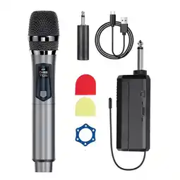 Falabella Micrófono Profesional Inalámbrico UHF Recargable TipoC DX801 oferta