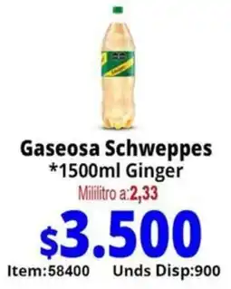 Mercamio Schweppes ginger gaseosa oferta