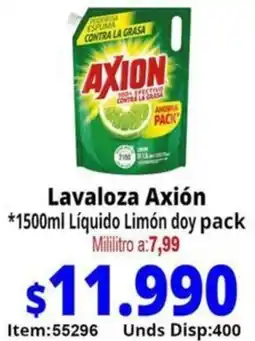 Mercamio Axión lavaloza líquido limón doy pack oferta
