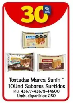 Caribe Supermercados Tostadas Marca Sanin oferta