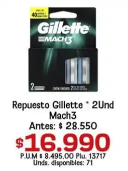 Caribe Supermercados Gillette Repuesto Mach 3 oferta