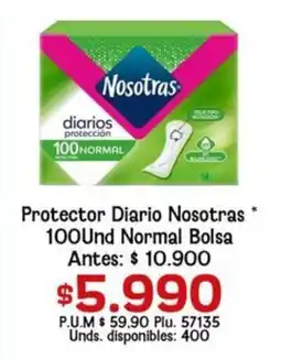 Caribe Supermercados Nosotras protector diario oferta