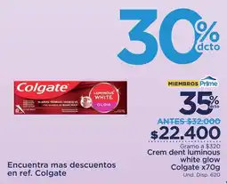 FarmaTodo Colgate Luminous White crema dental oferta