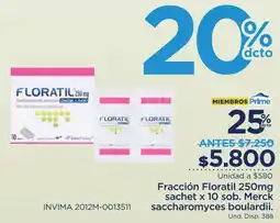 FarmaTodo Merck fracción floratil 250mg oferta
