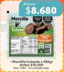 Mercado Madrid Colanta morcilla oferta