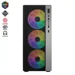 Falabella CHASIS GAMER RGB MALLA VIDRIO 4 COOLER INCLUIDOS USB 3.0 oferta