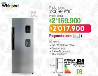Jumbo Nevera whirlpool oferta