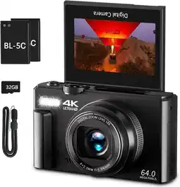 Falabella Cámara digital 4K 64MP zoom 18X abatible de 3 pulgadas180° oferta
