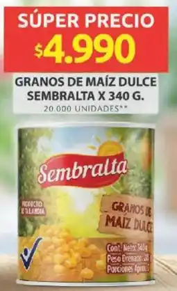 Ara Sembralta granos de maíz dulce oferta
