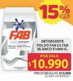 Ara Fab ultra detergente polvo blanco oferta
