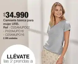 Jumbo Camiseta básica para mujer urb oferta
