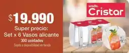 Jumbo Cristar set x 6 vasos alicante oferta