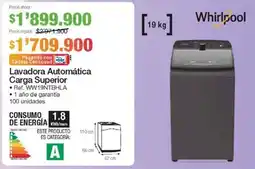 Jumbo Whirlpool lavadora automática carga superior oferta