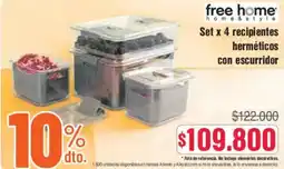 Alkosto Free home set x 4 recipientes herméticos con escurridor oferta