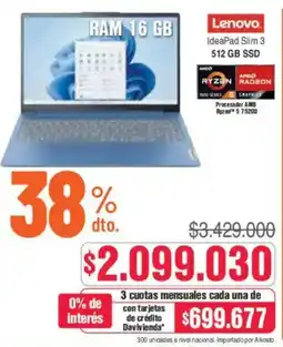 Alkosto Lenovo ideapad slim 3 oferta