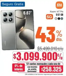 Alkosto Xiaomi 14T Pro oferta