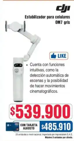 Alkosto Estabilizador para celulares OM7 gris oferta