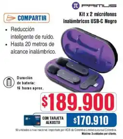 Alkosto Compartir kit x 2 micrófonos inalámbricos usb-c negro oferta