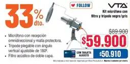 Alkosto VTA kit micrófono con filtro y trípode negro/gris oferta