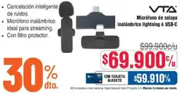 Alkosto VTA micrófono de solapa inalámbrico lightning ó usb-c oferta