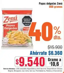 Alkosto Zenú papas delgadas oferta