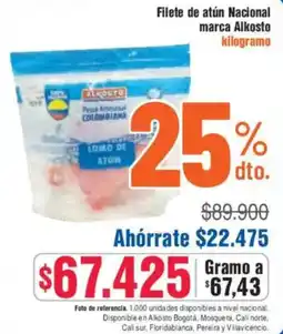 Alkosto Alkosto filete de atún nacional marca oferta