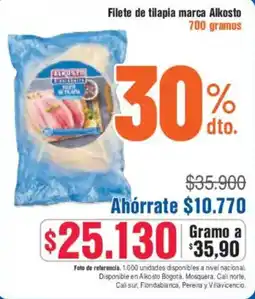 Alkosto Alkosto filete de tilapia marca oferta