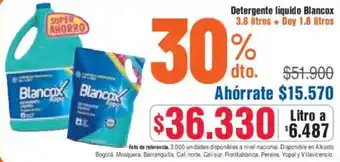 Alkosto blancoX detergente líquido oferta