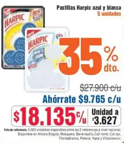 Alkosto Harpic azul y blanca pastillas oferta