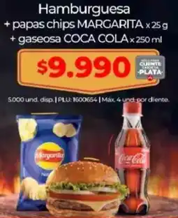 Olímpica Margarita hamburguesa + papas chips oferta