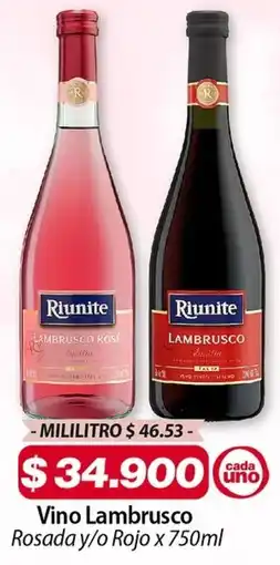 El Cámbulo Riunite vino lambrusco rosada y/o rojo oferta