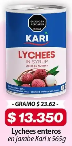 El Cámbulo Kari lychees enteros en jarabe oferta