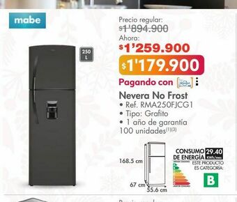 Metro Nevera no frost mabe oferta