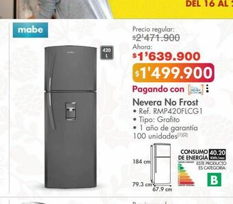 Metro Nevera no frost mabe oferta