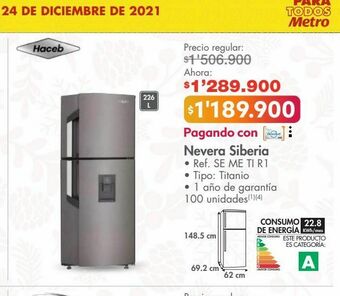 Metro Nevera siberia oferta