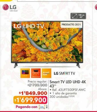 Metro Smart tv led uhd 4k 43'' oferta