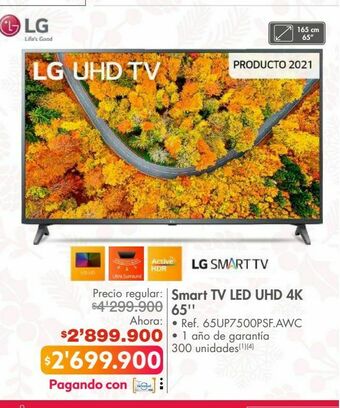 Metro Smart tv led uhd 4k 65'' oferta