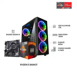 Falabella TORRE GAMER RYZEN 5 5600GT RAM 32GB 1TB NVME A520 CHASIS 4 FANS RGB oferta