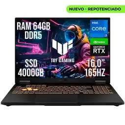 Falabella PORTATIL TUF F16 INTEL CORE I7 14650HX RTX 5060 RAM 64GB SSD 4TB 16.0 oferta