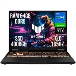 Falabella PORTATIL TUF F16 INTEL CORE I7 14650HX RTX 5060 RAM 64GB SSD 4TB 16.0 oferta