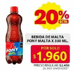 Ara Pony bebida de malta oferta