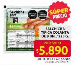 Ara Colanta salsicha típica oferta