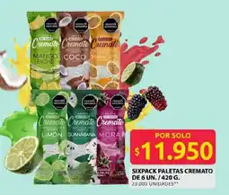 Ara Cremato paletas oferta
