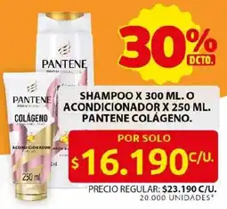 Ara Pantene colágeno shampoo o acondicionador oferta