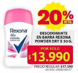 Ara Rexona powder dry desodorante en barra oferta