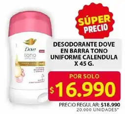 Ara Dove Tono Uniforme desodorante en barra oferta